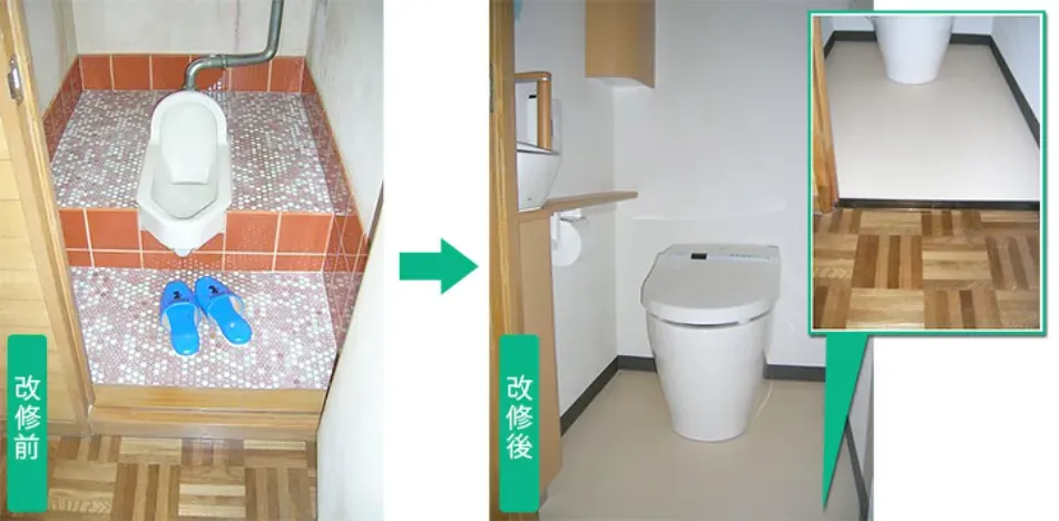 和式トイレを腰掛便器にする